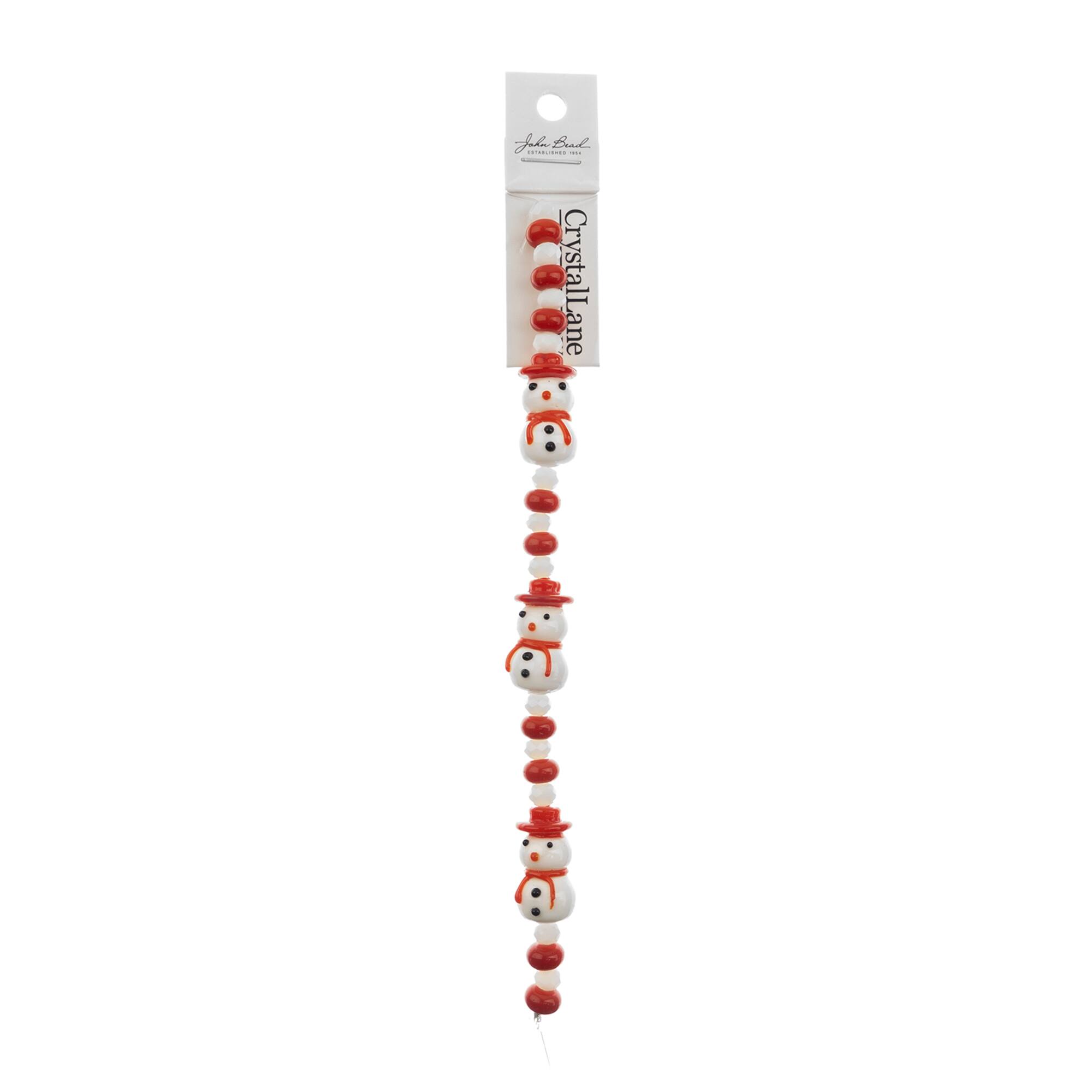 Crystal Lane DIY 7" Lampwork Designer Holiday Glass Bead Strand